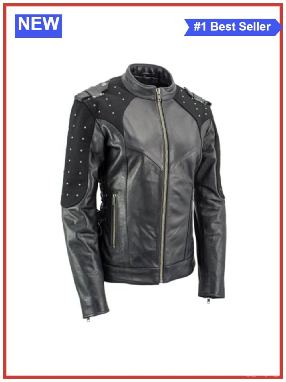 Milwaukee Leather Premium Racer Style Biker Jacket Mandarin Collar Conceal Carry